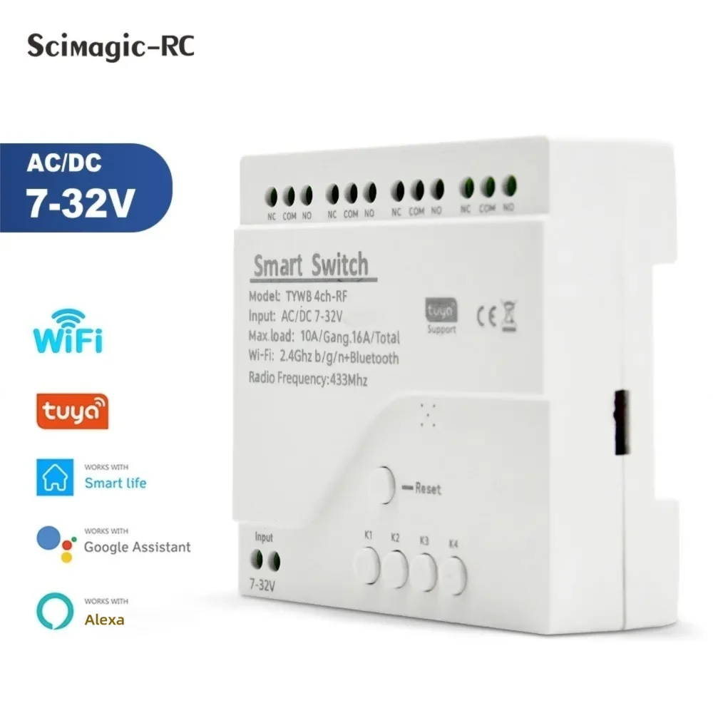 Tuya Smart WiFi 7-32V 85-250V  - Tuya 4 Channel recension och pris